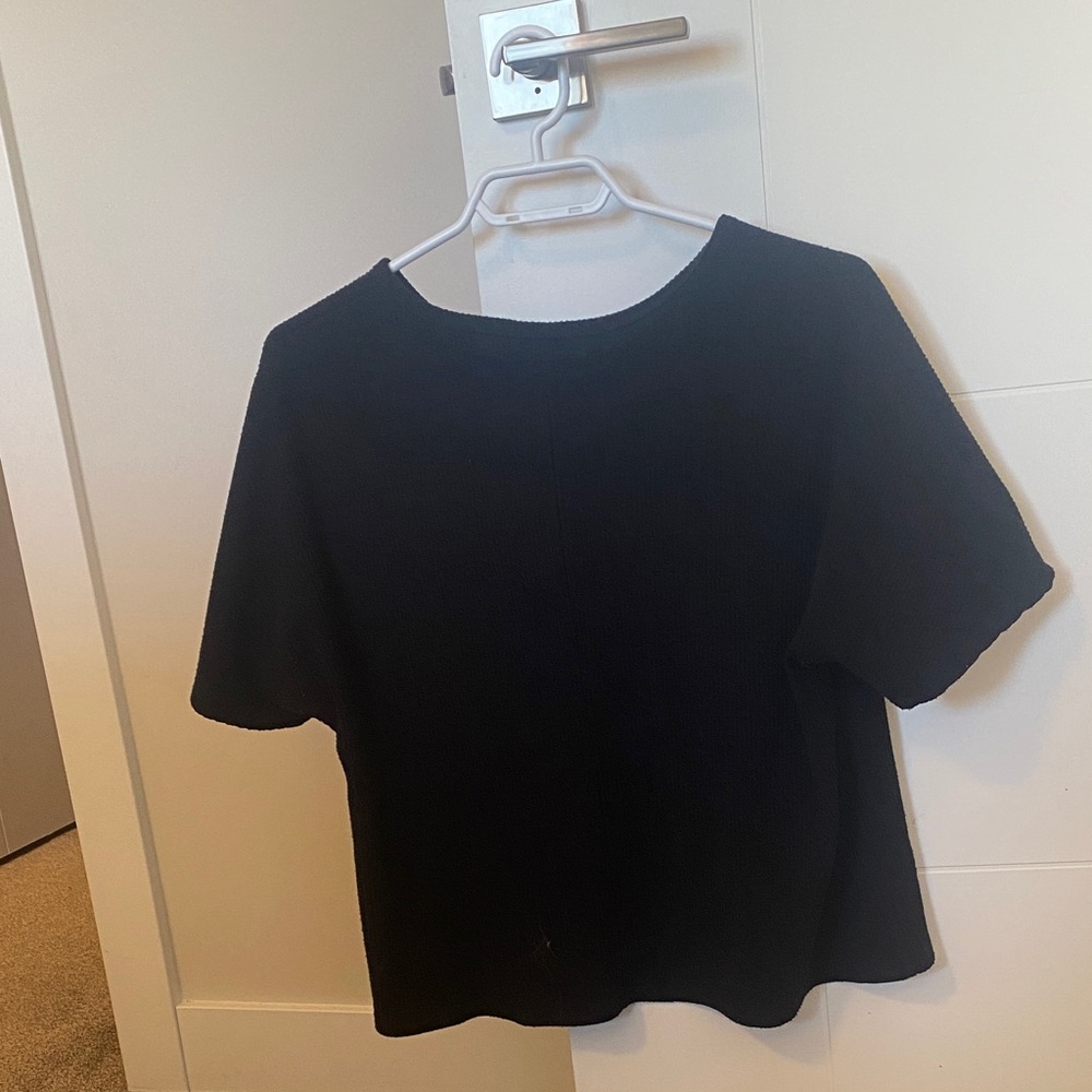 OAK + FORT Black Short Sleeve Top